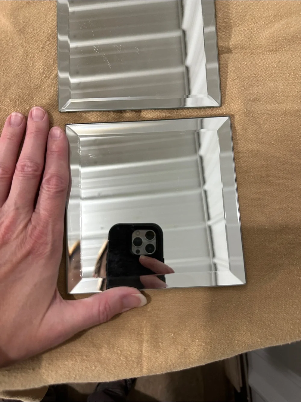 Mirrored Wall Accent Squares - Silver